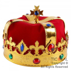 SOMBRERO CORONA REY MONARCA DORADA x 1